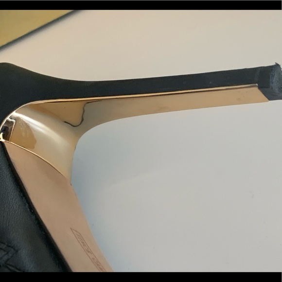 Vince Camuto Black & Gold Leather Stiletto Bootie - Picture 10 of 11